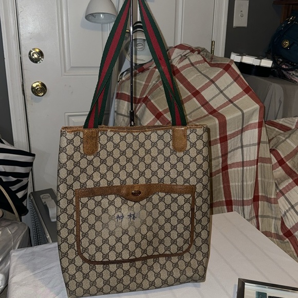 Vintage Gucci shoulder tote sherry line Brown Authentic used condition (as is) - Picture 2 of 16